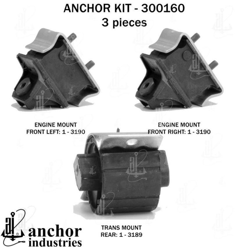 ANCHOR MOUNTS 300160 ENGINE MNT KIT