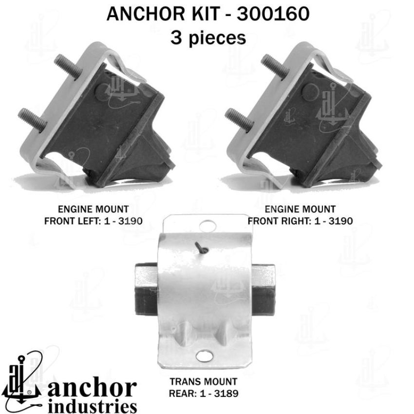 ANCHOR MOUNTS 300160 ENGINE MNT KIT