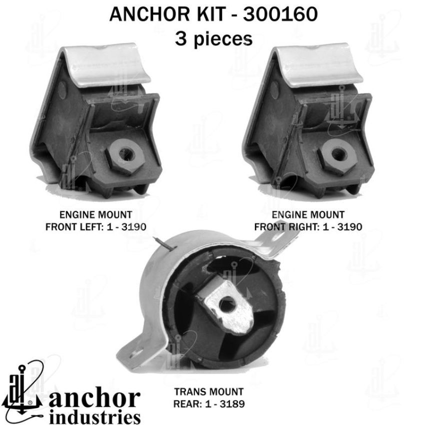 ANCHOR MOUNTS 300160 ENGINE MNT KIT
