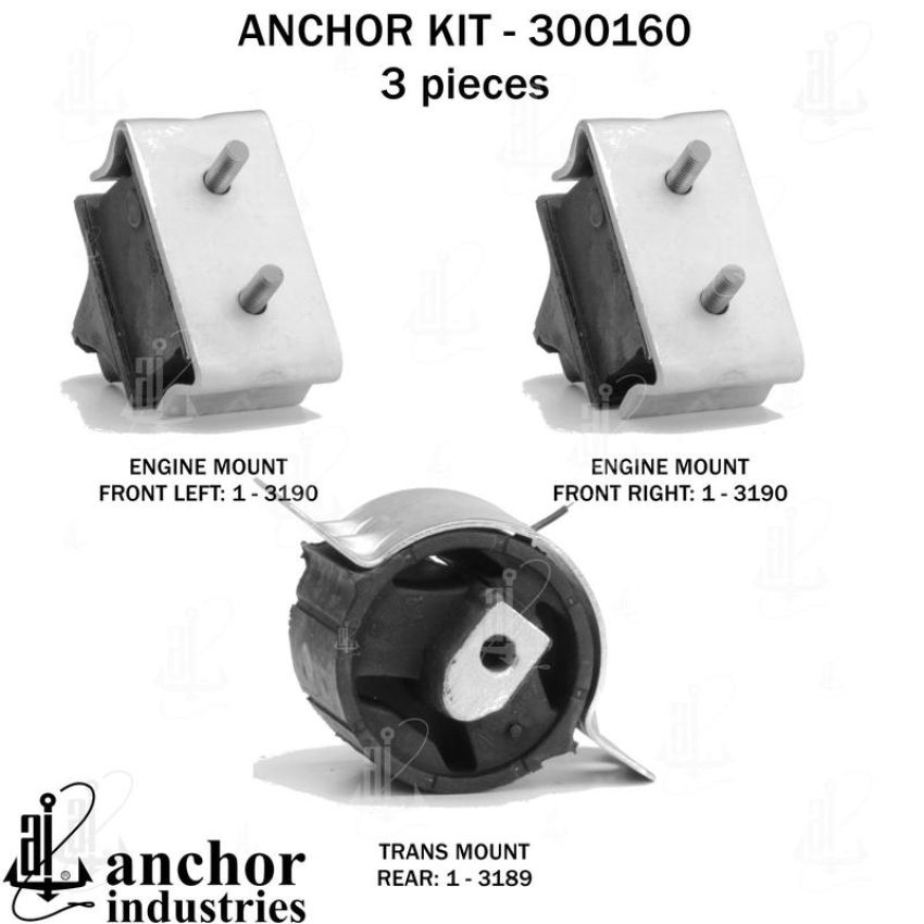 ANCHOR MOUNTS 300160 ENGINE MNT KIT