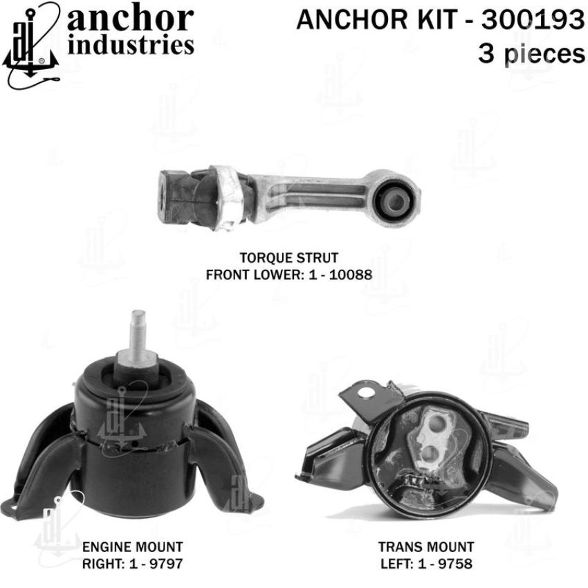 ANCHOR MOUNTS 300193 ENGINE MNT KIT
