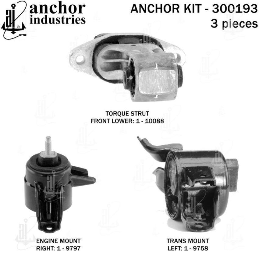 ANCHOR MOUNTS 300193 ENGINE MNT KIT