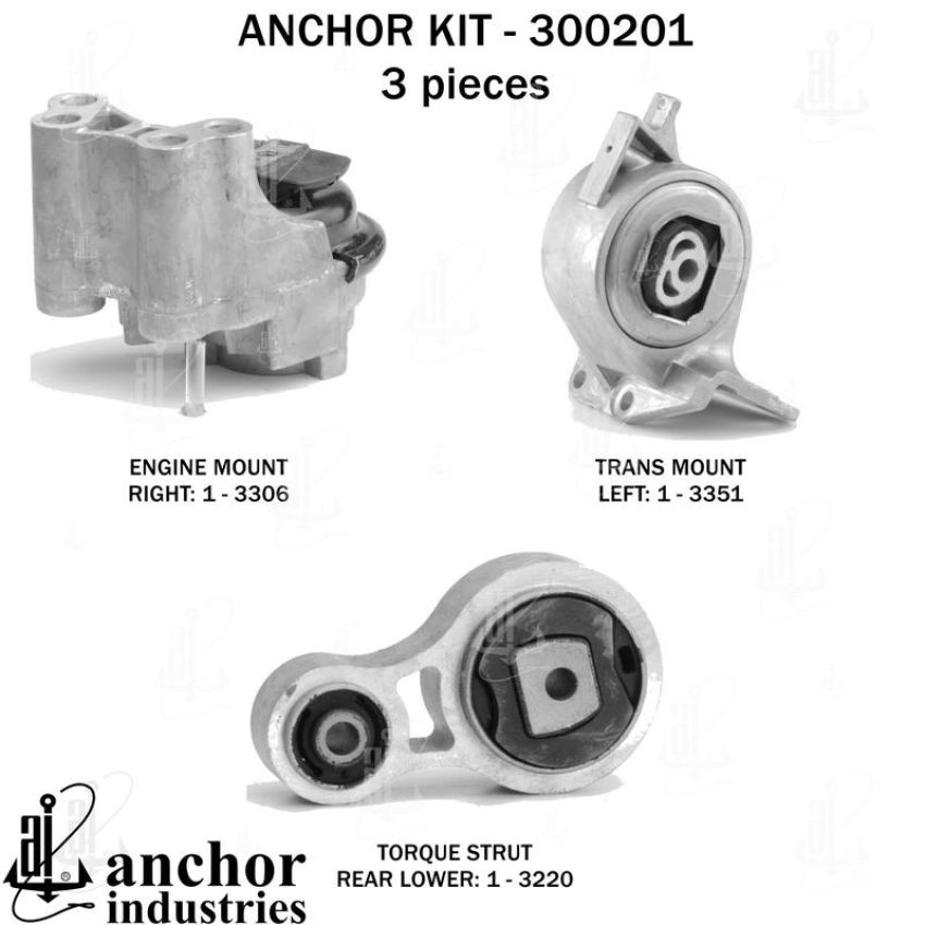 ANCHOR MOUNTS 300201 ENGINE MNT KIT