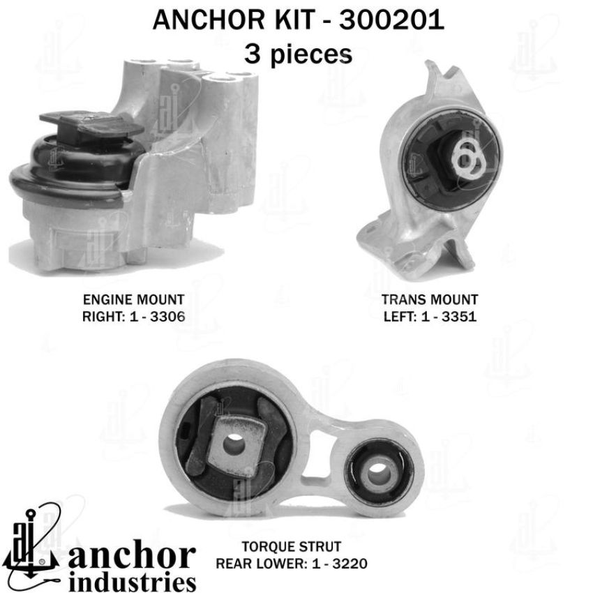 ANCHOR MOUNTS 300201 ENGINE MNT KIT