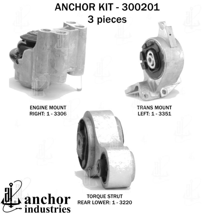 ANCHOR MOUNTS 300201 ENGINE MNT KIT