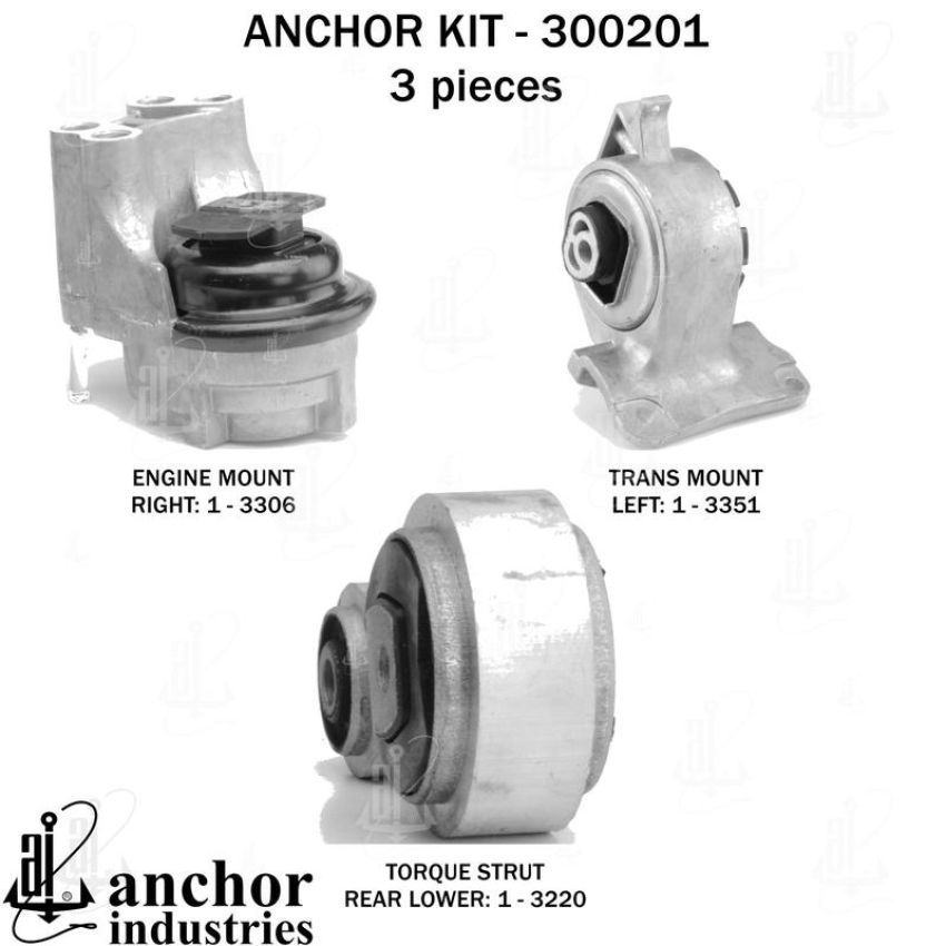 ANCHOR MOUNTS 300201 ENGINE MNT KIT