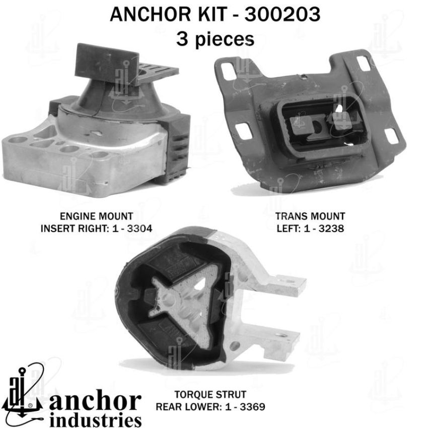 ANCHOR MOUNTS 300203 ENGINE MNT KIT