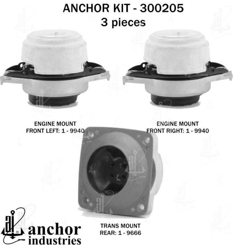 ANCHOR MOUNTS 300205 ENGINE MNT KIT