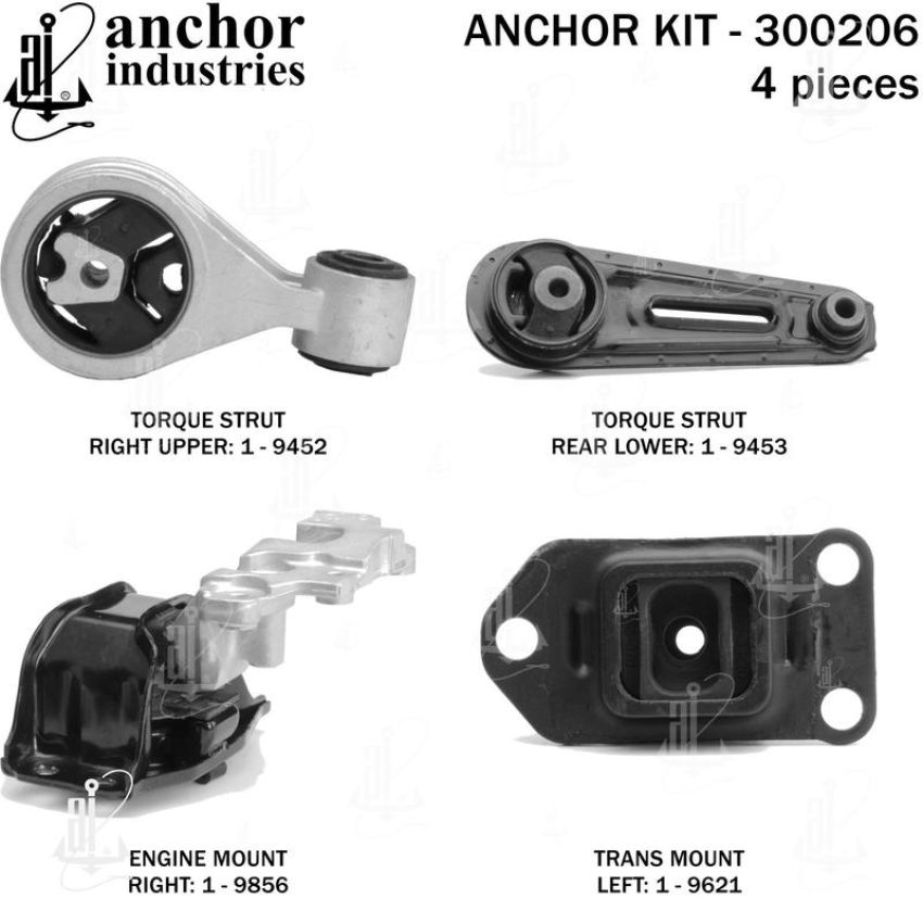 ANCHOR MOUNTS 300206 ENGINE MNT KIT