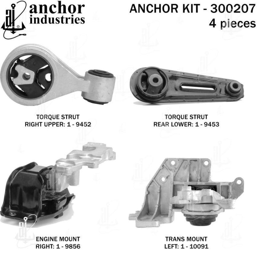 ANCHOR MOUNTS 300207 ENGINE MNT KIT