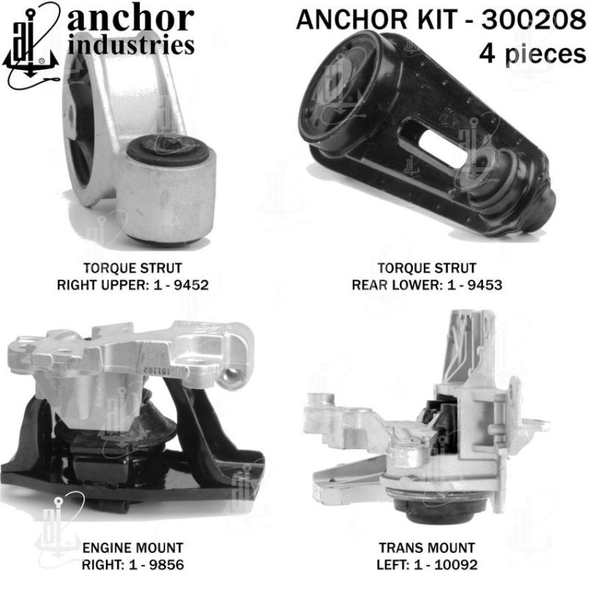 ANCHOR MOUNTS 300208 ENGINE MNT KIT