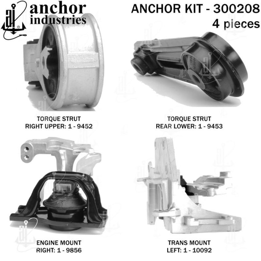 ANCHOR MOUNTS 300208 ENGINE MNT KIT