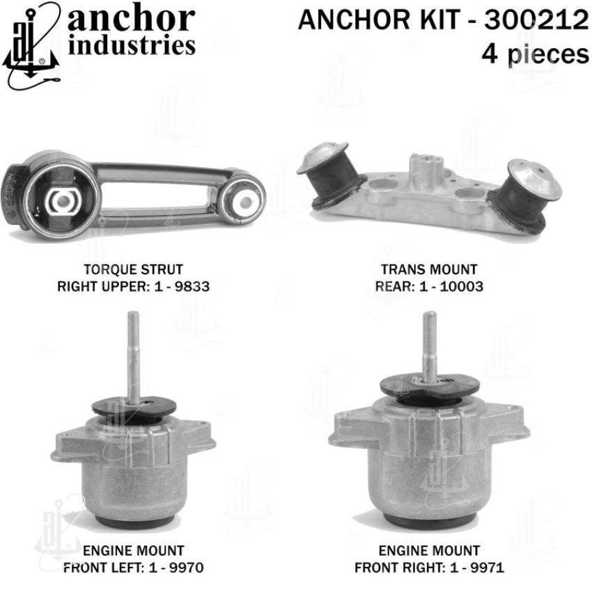 ANCHOR MOUNTS 300212 ENGINE MNT KIT