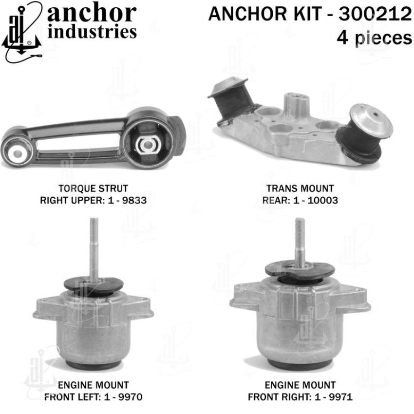 ANCHOR MOUNTS 300212 ENGINE MNT KIT