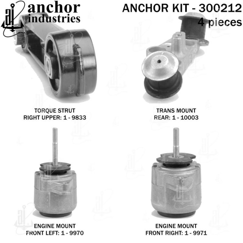 ANCHOR MOUNTS 300212 ENGINE MNT KIT
