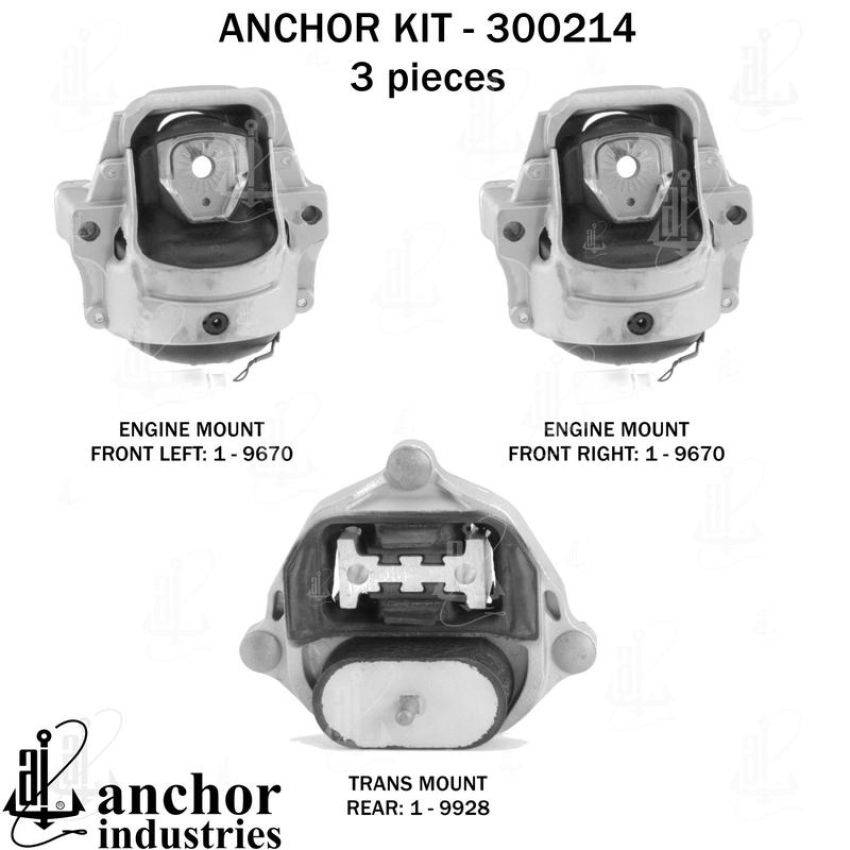 ANCHOR MOUNTS 300214 ENGINE MNT KIT