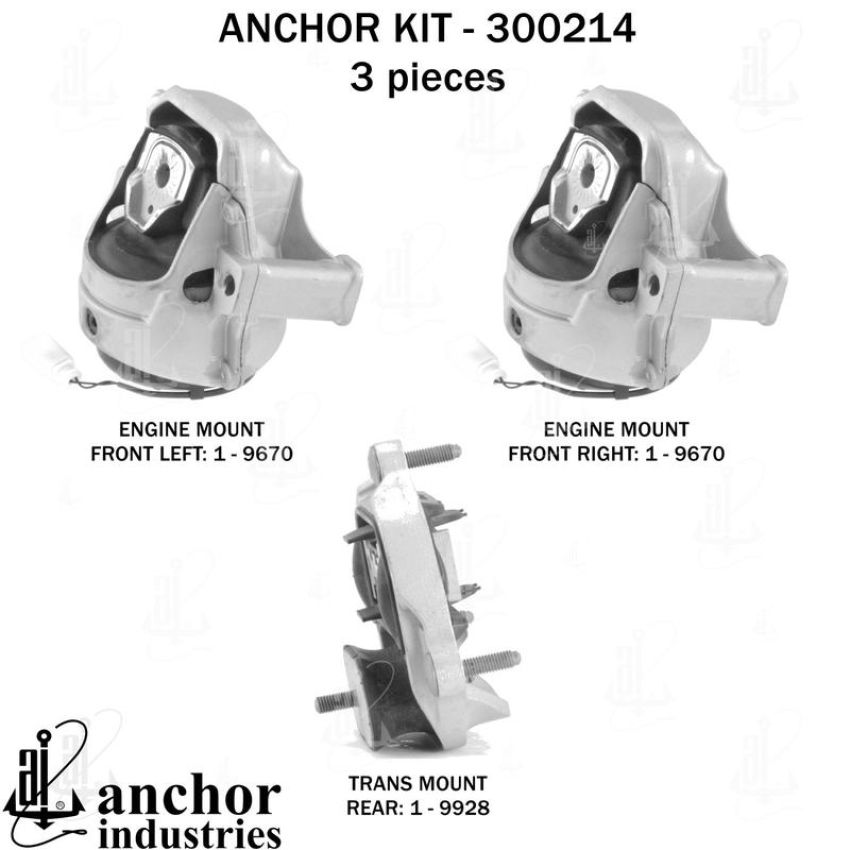 ANCHOR MOUNTS 300214 ENGINE MNT KIT