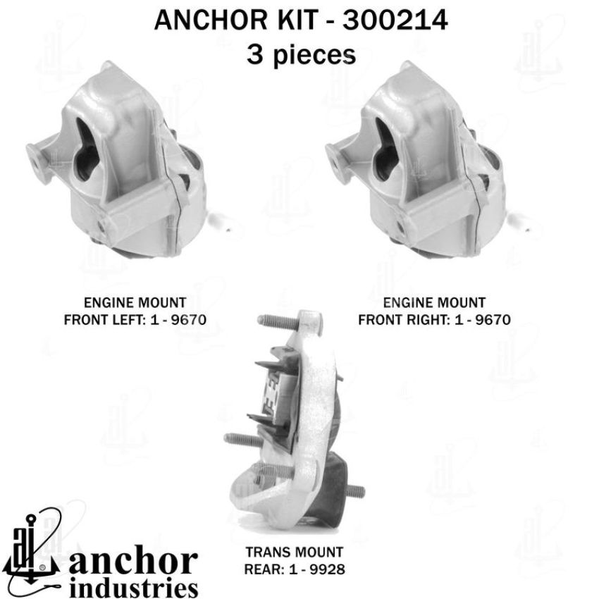 ANCHOR MOUNTS 300214 ENGINE MNT KIT