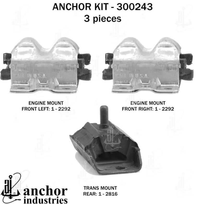 ANCHOR MOUNTS 300243 ENGINE MNT KIT