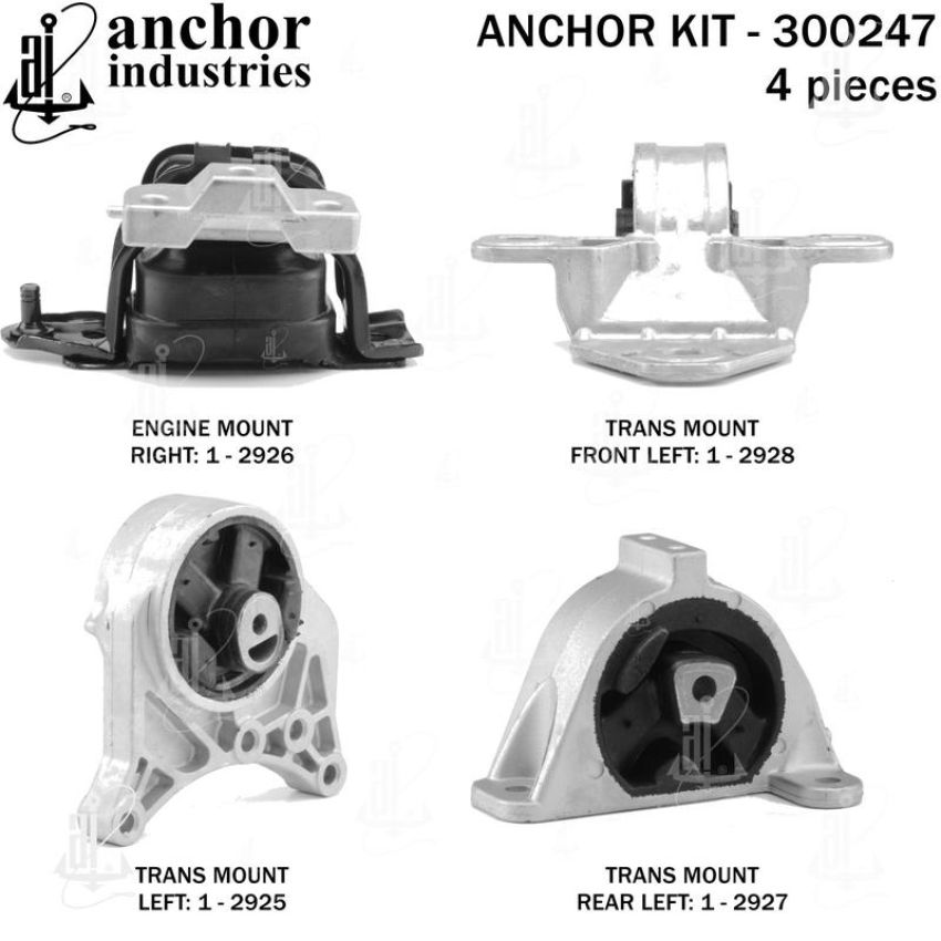 ANCHOR MOUNTS 300247 ENGINE MNT KIT