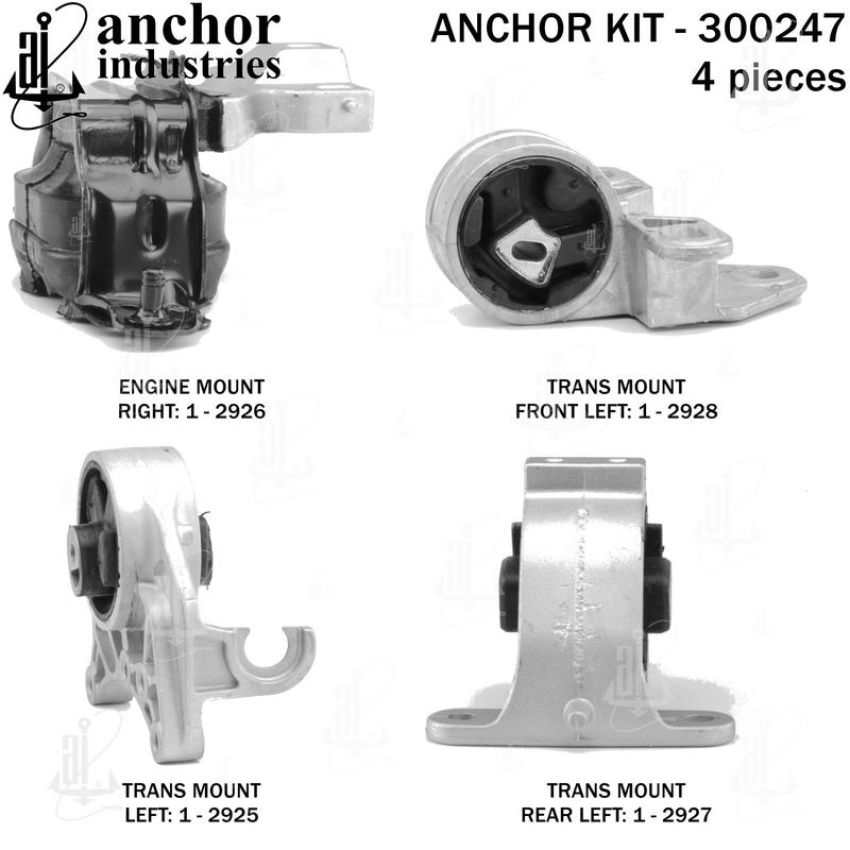 ANCHOR MOUNTS 300247 ENGINE MNT KIT
