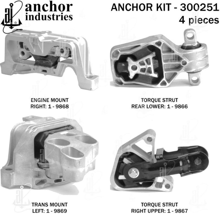 ANCHOR MOUNTS 300251 ENGINE MNT KIT