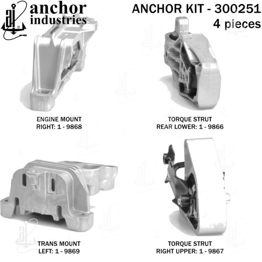 ANCHOR MOUNTS 300251 ENGINE MNT KIT