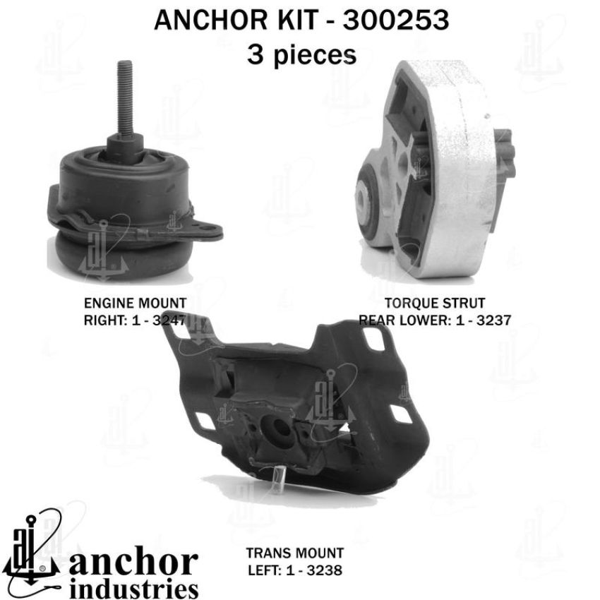 ANCHOR MOUNTS 300253 ENGINE MNT KIT