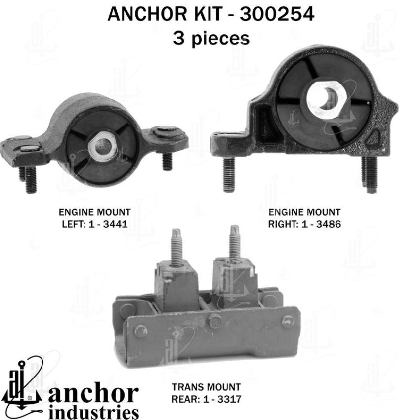 ANCHOR MOUNTS 300254 ENGINE MNT KIT