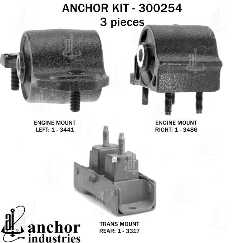 ANCHOR MOUNTS 300254 ENGINE MNT KIT