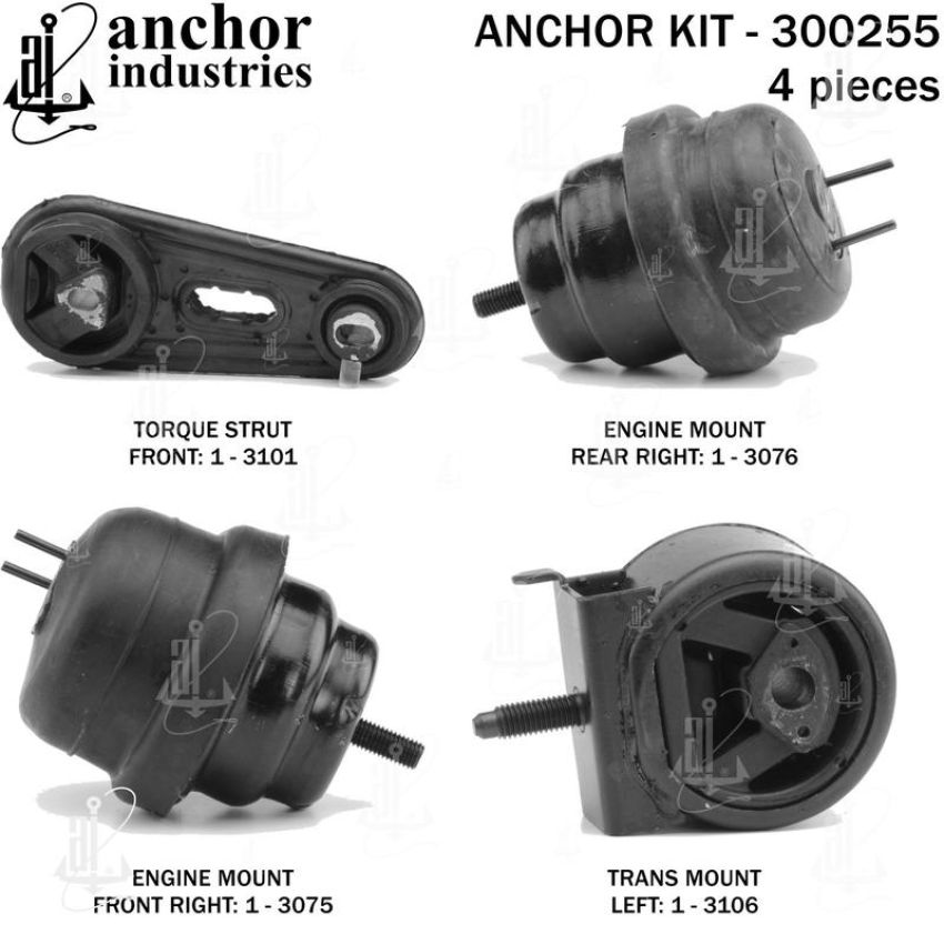 ANCHOR MOUNTS 300255 ENGINE MNT KIT