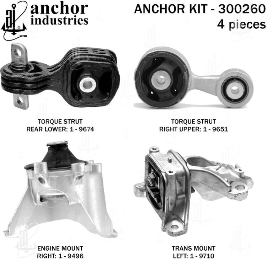ANCHOR MOUNTS 300260 ENGINE MNT KIT