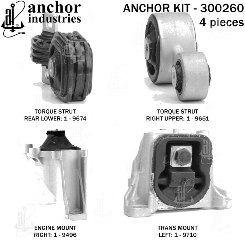 ANCHOR MOUNTS 300260 ENGINE MNT KIT