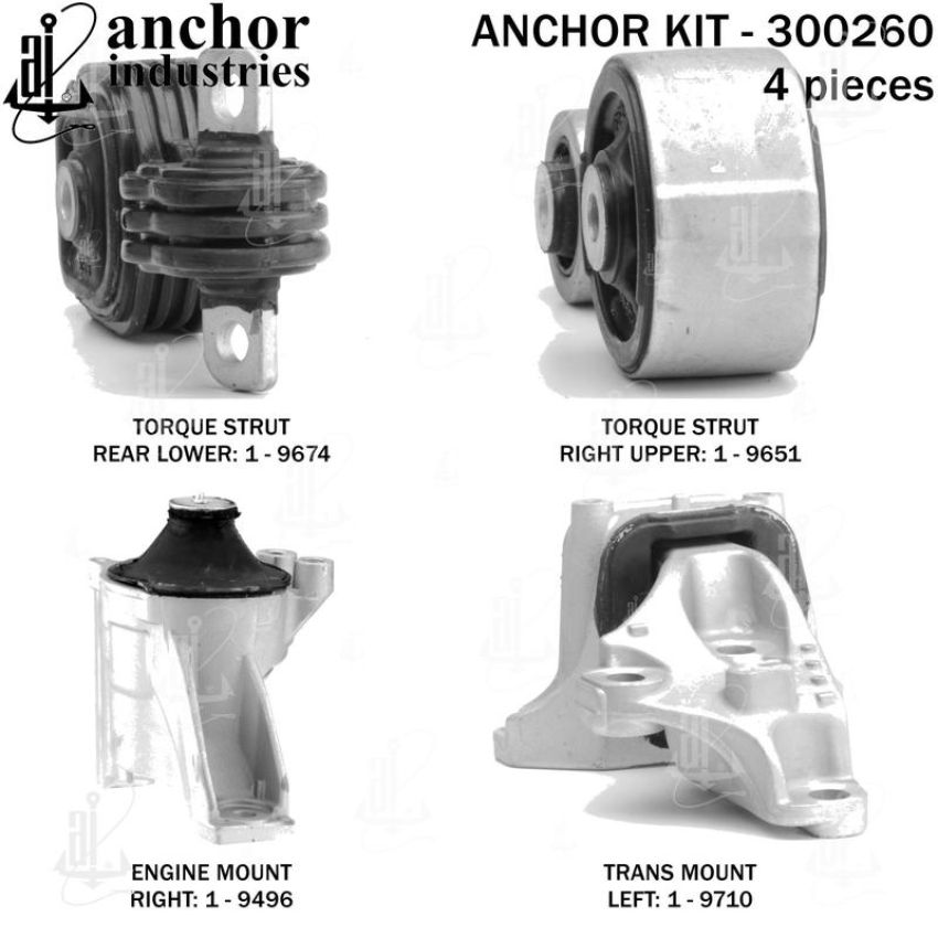 ANCHOR MOUNTS 300260 ENGINE MNT KIT