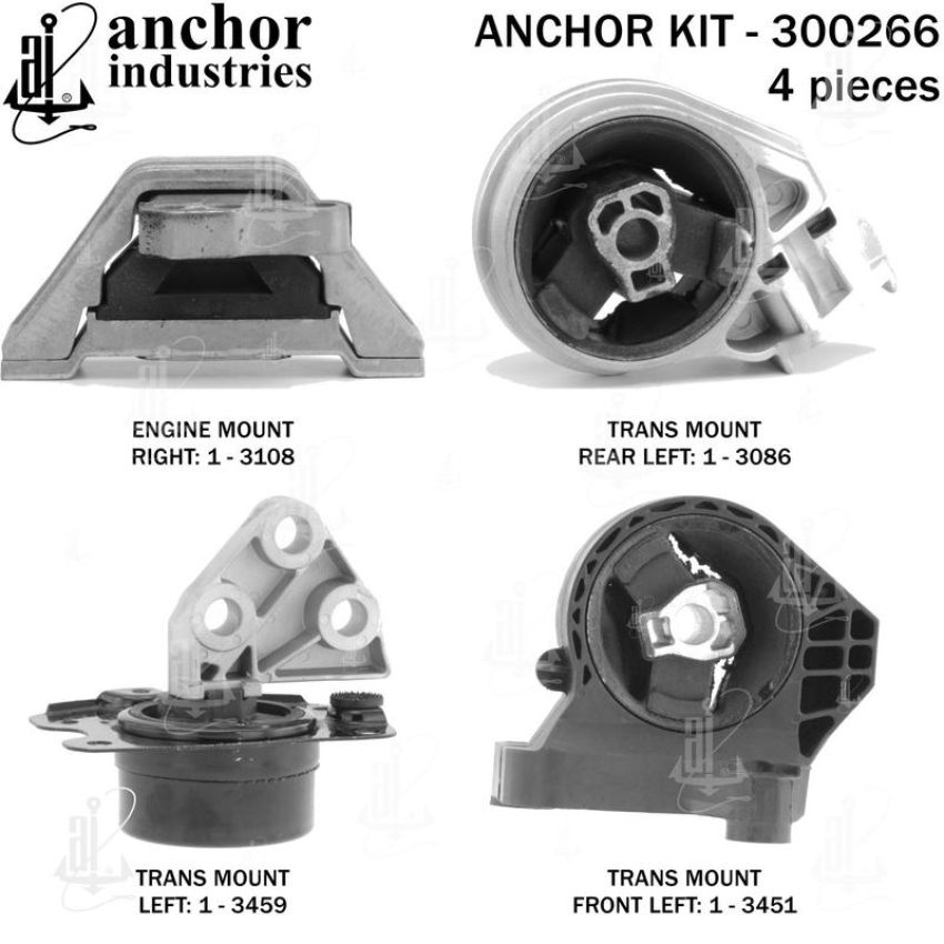ANCHOR MOUNTS 300266 ENGINE MNT KIT