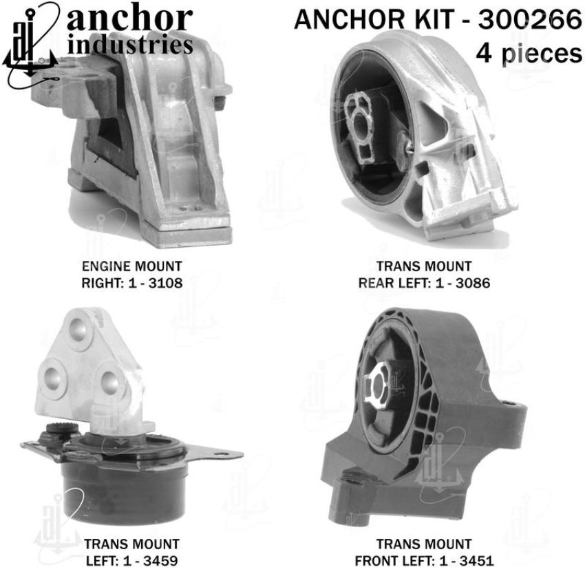 ANCHOR MOUNTS 300266 ENGINE MNT KIT
