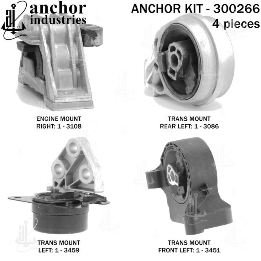 ANCHOR MOUNTS 300266 ENGINE MNT KIT