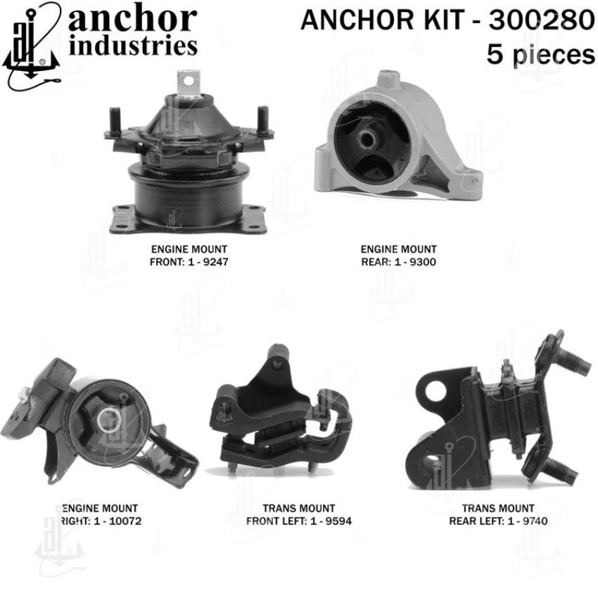 ANCHOR MOUNTS 300280 ENGINE MNT KIT