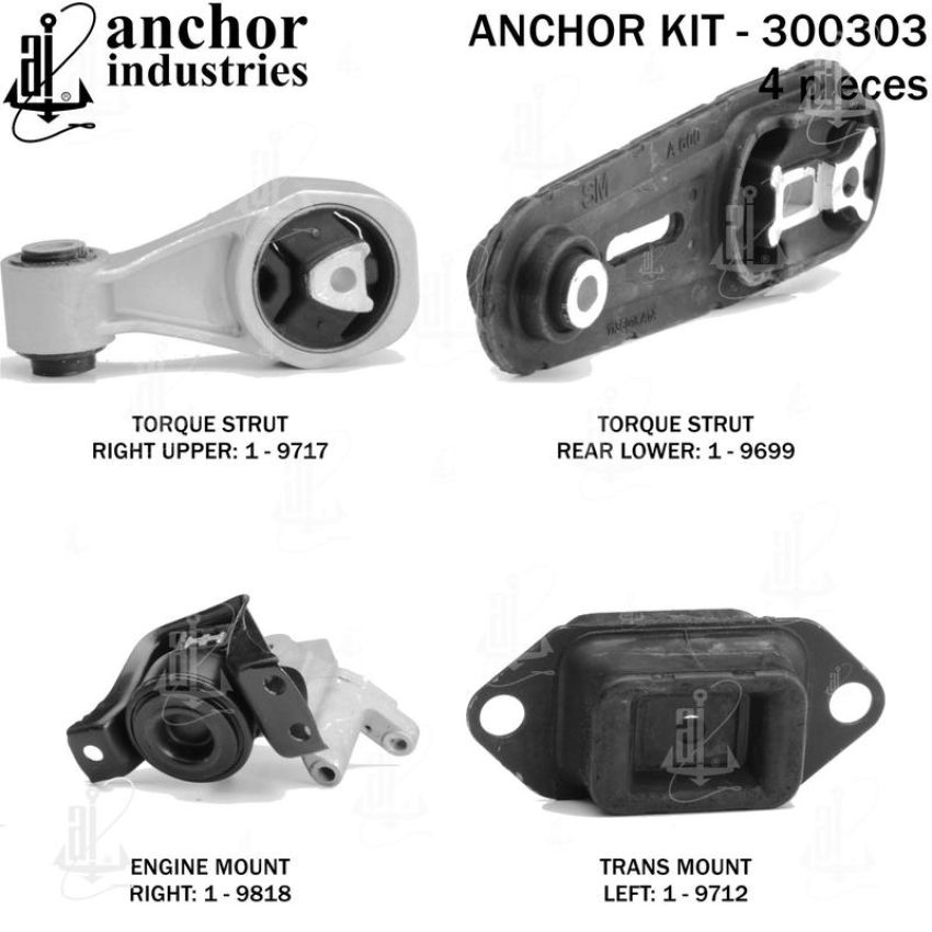 ANCHOR MOUNTS 300303 ENGINE MNT KIT