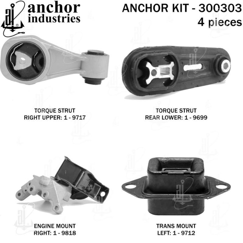 ANCHOR MOUNTS 300303 ENGINE MNT KIT