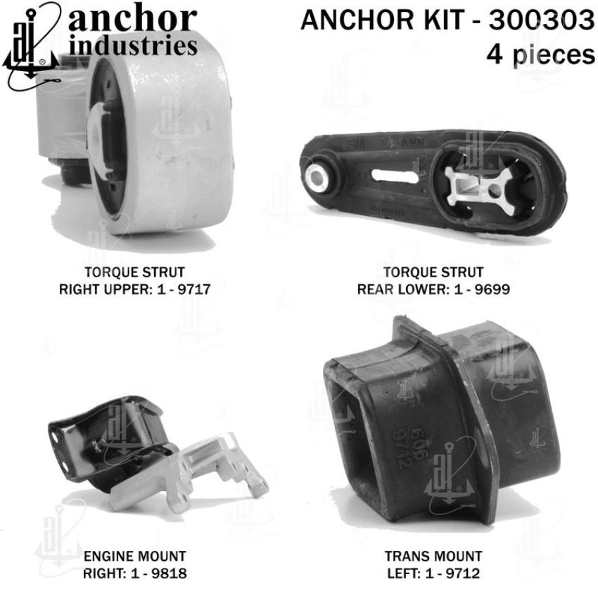 ANCHOR MOUNTS 300303 ENGINE MNT KIT