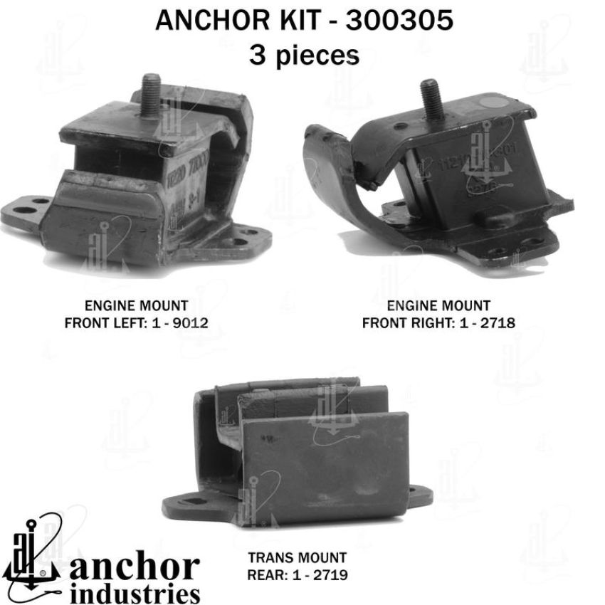 ANCHOR MOUNTS 300305 ENGINE MNT KIT