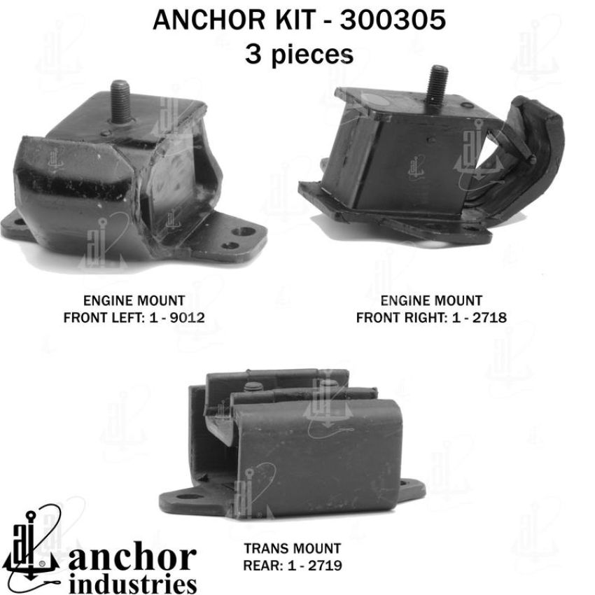 ANCHOR MOUNTS 300305 ENGINE MNT KIT