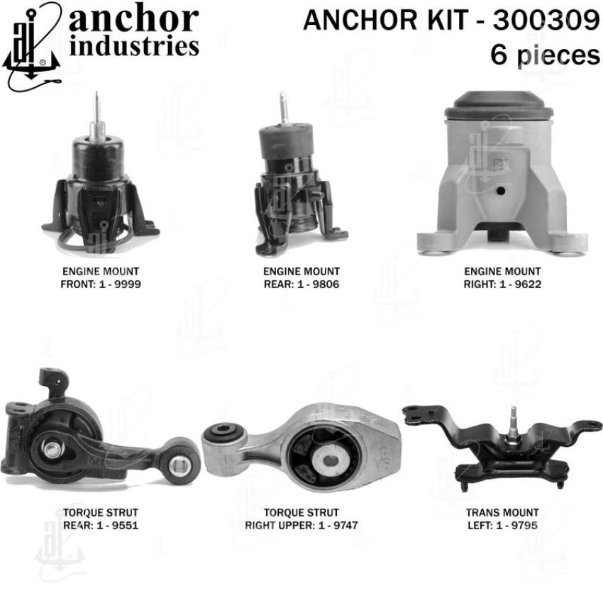ANCHOR MOUNTS 300309 ENGINE MNT KIT