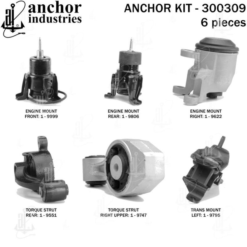 ANCHOR MOUNTS 300309 ENGINE MNT KIT