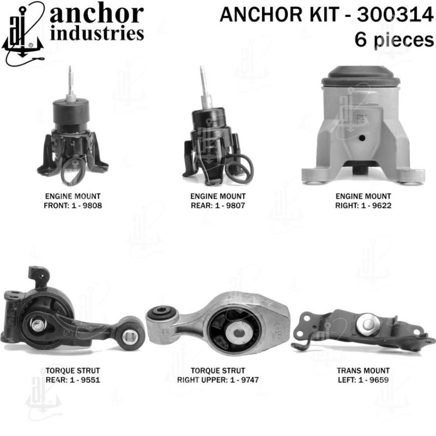 ANCHOR MOUNTS 300314 ENGINE MNT KIT