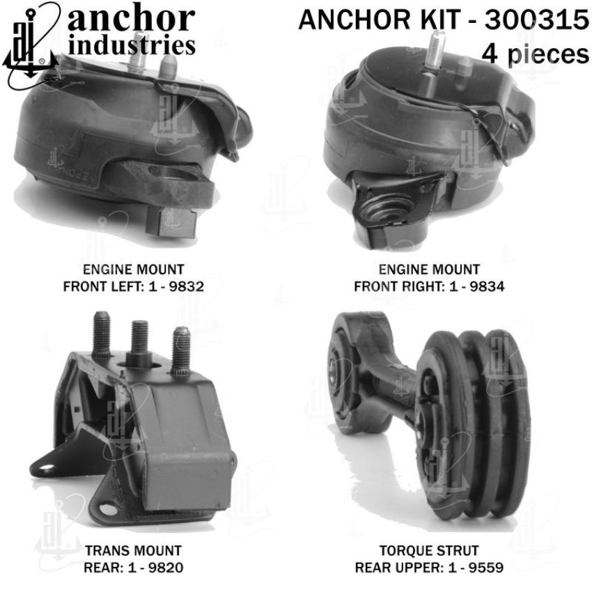 ANCHOR MOUNTS 300315 ENGINE MNT KIT