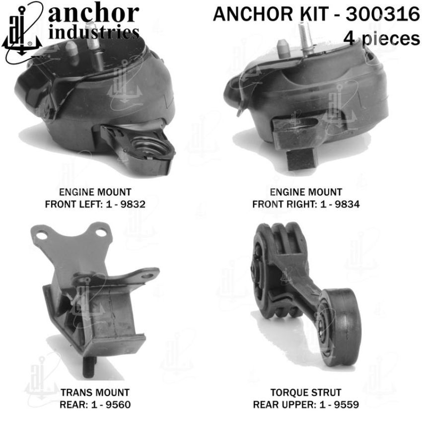 ANCHOR MOUNTS 300316 ENGINE MNT KIT