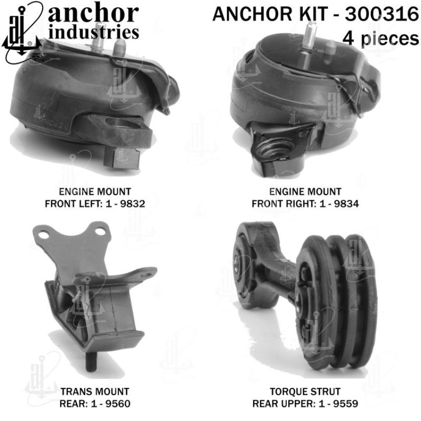 ANCHOR MOUNTS 300316 ENGINE MNT KIT