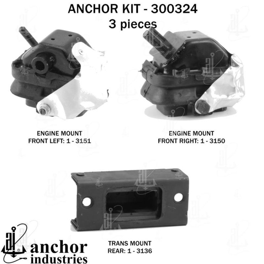 ANCHOR MOUNTS 300324 ENGINE MNT KIT
